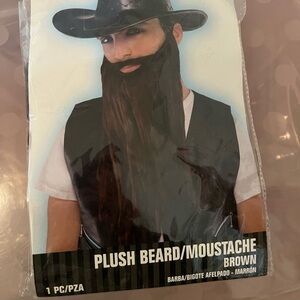 Plush Beard and Moustache Costume Accessory